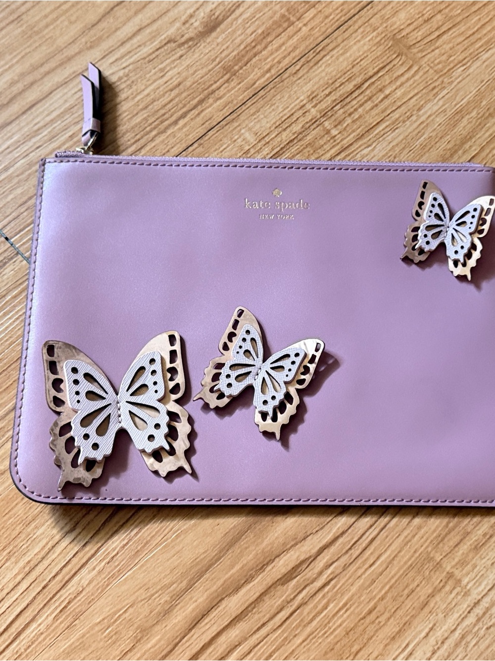 kate spade All The Buzz Gia clutch in Dusty Peony